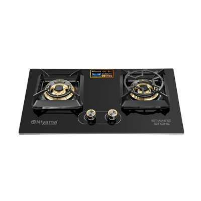 Picture of Niyama Glossy Granite Stone 2 Burner Cabinet Gas Hob NGH-2016-LGP-NG
