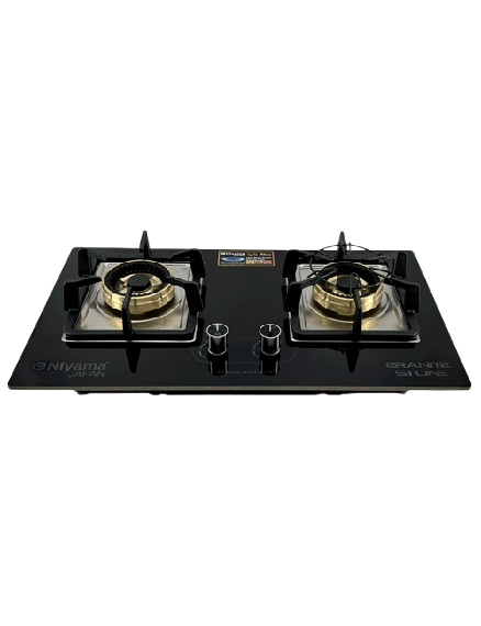 Picture of Niyama Glossy Granite Stone 2 Burner Cabinet Gas Hob NGH-2004-LGP-NG