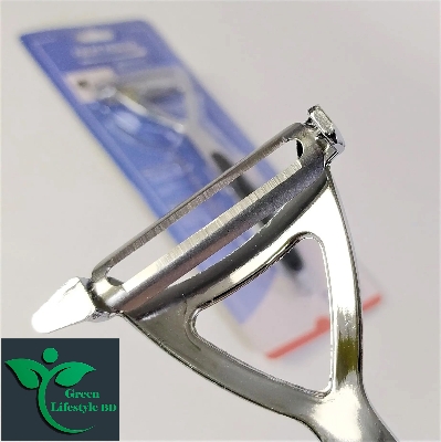 Picture of Multi-Function Stainless Steel Kitchen Peeler & Cutter – 6 Inch Long with Anti-Slip Rubber Grip - Silver