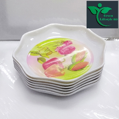 Picture of Serve Meals With Style Using The Melamine Plate New Style 6 Piece Set - Elegant And Durable Tableware - White