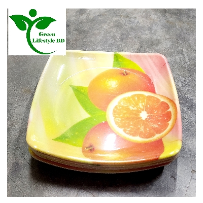 Picture of 6 Pcs Melamine Half Plate Size (6.5 Inches) Classical Multi Design For Home and Office - Multicolor