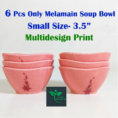 Picture of High quality Square Soup Bowl 6 Piece set (3.5) Inch Pink Color. - Pink