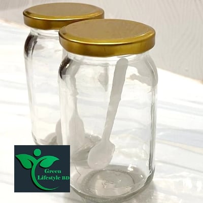 Picture of Clear Glass Jar/kacher jar 500gm 02 Pieces Set for Kitchen & Dining/Glassware food jar/Food container Set/kitchen glass jar. - Clear