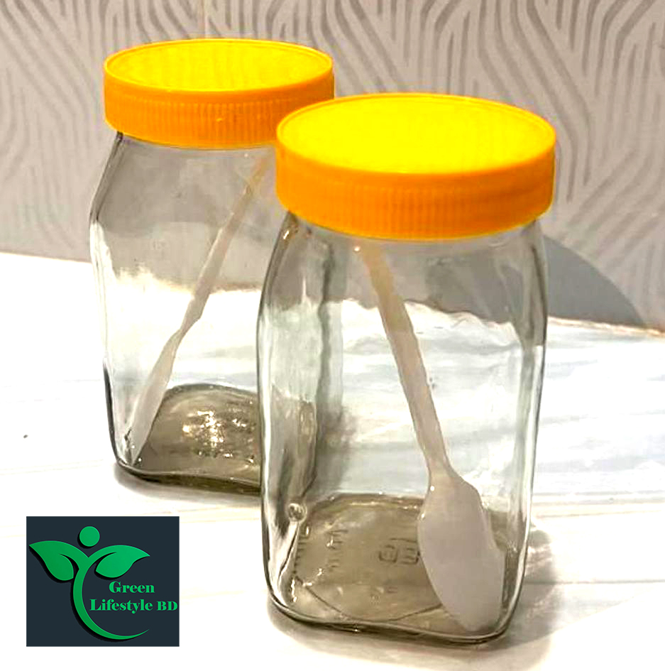 Picture of Big Size 1000 ml Glass Jar 02 Pes  Set for Kitchen and dining, Glassware food jar, Food container Set, kitchen glass jar. - Clear 2pcs