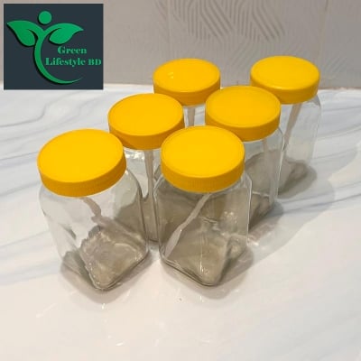 Picture of Clear 500gm Glass Jar 06 Pes Set for Kitchen and dining, Glassware food jar, Food container Set, kitchen glass jar. - Clear