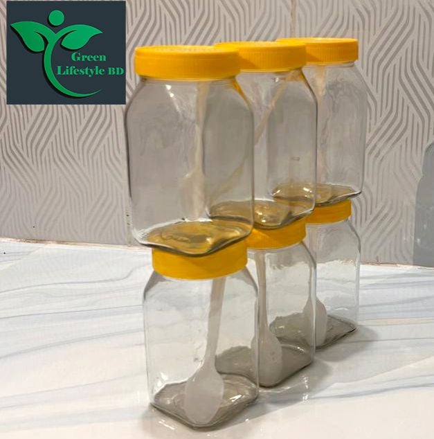 Picture of Clear 500gm Glass Jar 06 Pes Set for Kitchen and dining, Glassware food jar, Food container Set, kitchen glass jar. - Clear
