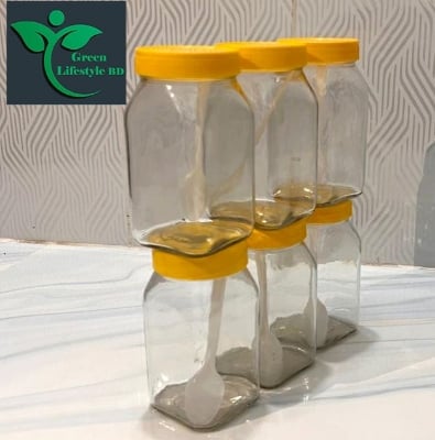 Picture of Clear 500gm Glass Jar 06 Pes Set for Kitchen and dining, Glassware food jar, Food container Set, kitchen glass jar. - Clear