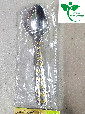 Picture of 6 Pieces 8" Stainless Steel Spoon Set for home and restaurant ( Multi Design Print ) - Multicolor