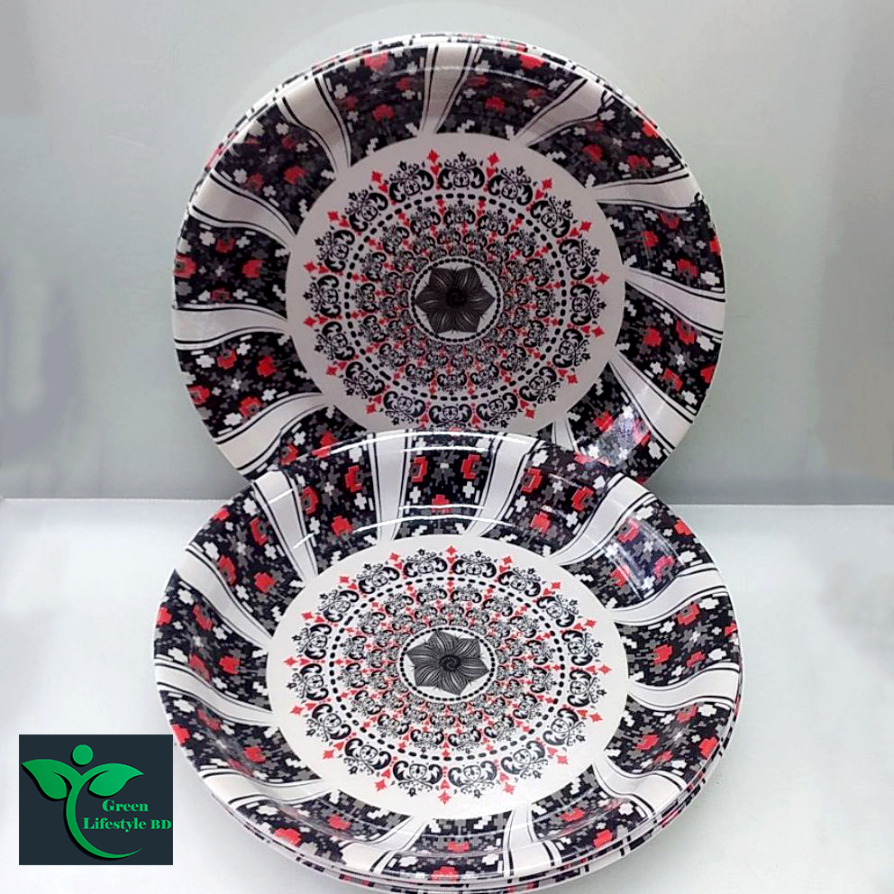 Picture of 6 Inch 6-Piece Multi Design Print Melamine Mini Plate Set- Add A Touch Of Style To Your Dining Experience With These Elegant Mini Plates - Multicolor