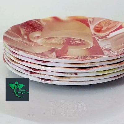 Picture of Melamine Coffee Plate 06 Pieces Set ( Size-6.5 inches ) plate for Snacks and Breakfast. - Coffee