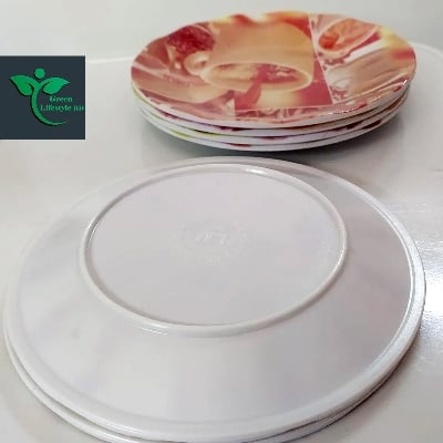 Picture of Melamine Coffee Plate 06 Pieces Set ( Size-6.5 inches ) plate for Snacks and Breakfast. - Coffee