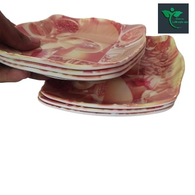 Picture of Melamine Coffee Plate 6 Pieces Set ( Size-6.5 inch's ) plate for Snacks and Breakfast. - Coffee
