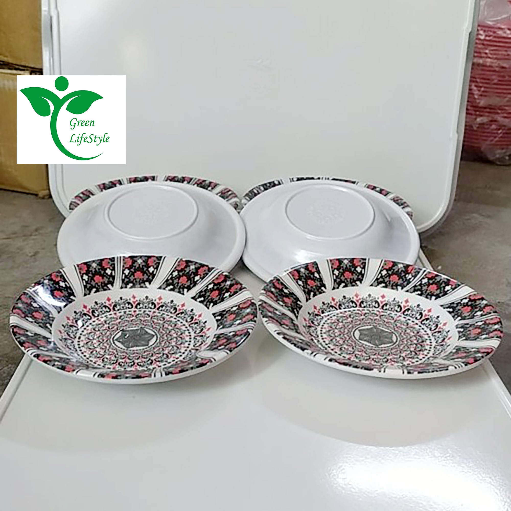 Picture of 6 inch 6 piece Multi design Print Melamine Mini plate Set. - Multicolor