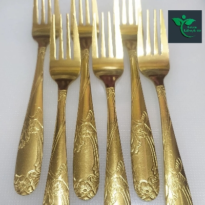 Picture of Premium Quality Stainless Steel Spoon Gold Color 6 pcs Cutlery set (6Inch) for kitchen and dining