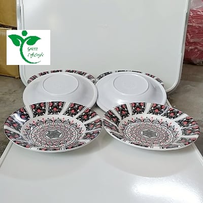 Picture of 6 inch 4 piece set Multi design Print Melamine Mini plate Set. - Multicolor