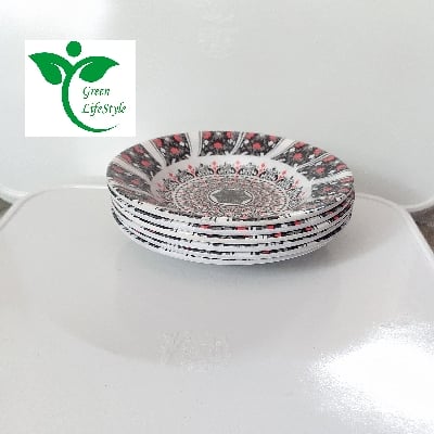 Picture of 6 inch 4 piece set Multi design Print Melamine Mini plate Set. - Multicolor