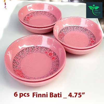 Picture of 6 Pcs Pink Melamine Finnie Bowls – 4.75'' Durable & Stylish | Ideal for Home & Office Use" - Pink
