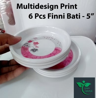 Picture of Melamine Finnie Bati/Bowl 6 Pcs Set Medium (Size 5.") Multi Design Print. - Multicolor