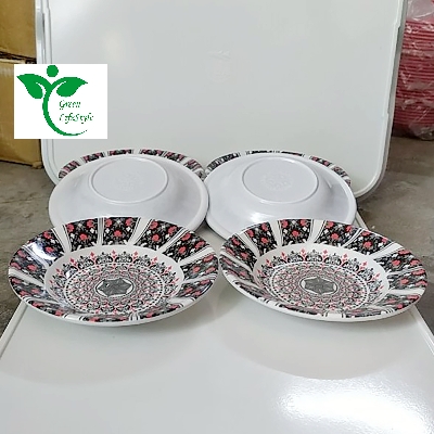 Picture of 6 Pcs Melamine Plate Set – 6 Inch Medium Size Plates with Multi Design Print - Multicolor 6pcs