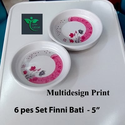 Picture of 6 Pcs Set Melamine Finnie Bati/Bowl Medium (Size 5.") Multi Design Print. - Multicolor