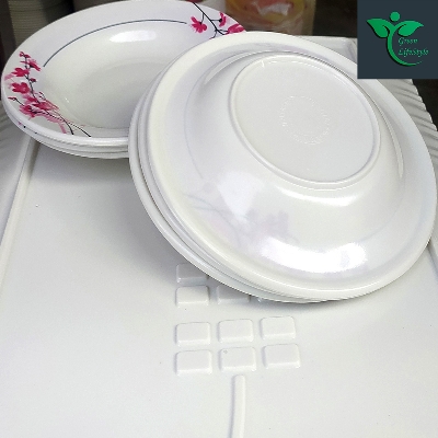 Picture of Stylish 6pcs Set Melamine Half Plate Multi Design print (7" Size ) for Home & Office. - Multicolor