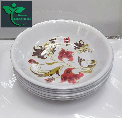 Picture of 06 pcs Melamine Half Bowl/Bati Medium Size (6.5 inches) Multi Design Melamine Bowl Set. - Multicolor