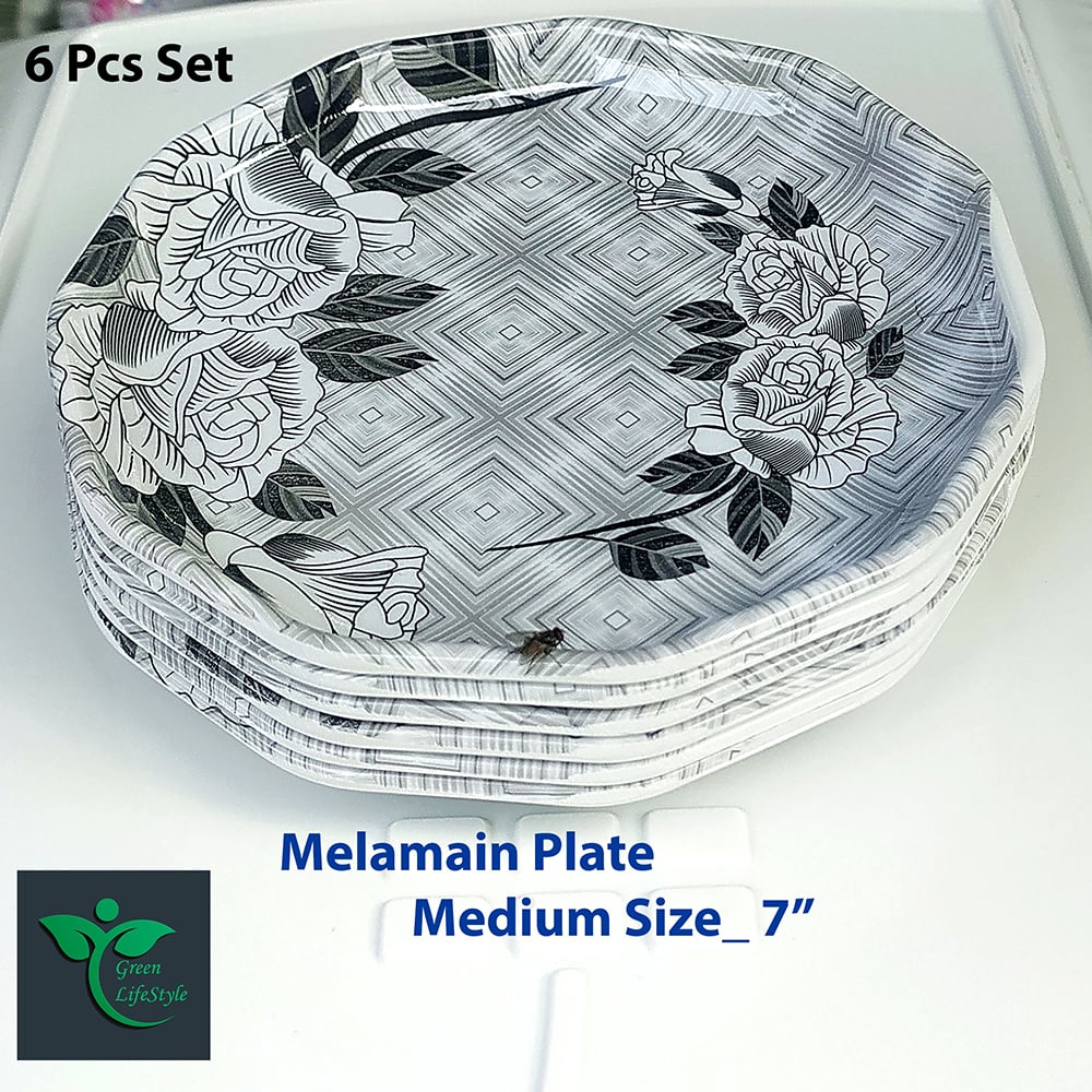Picture of 6pcs Set Melamine Plate (7" Size ) for Home & Office High Quality Melamine. - Multicolor