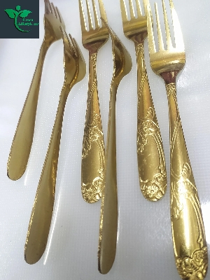 Picture of Stainless Steel Spoon Gold Color Cutlery 6pcs (6inch) Premium Quality. - Gold