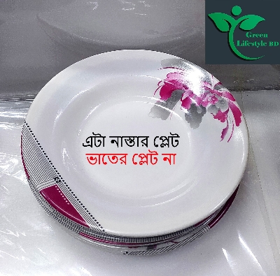 Picture of 6pcs Set Melamine Half Plate Multi Design print (7" Size ) for Home & Office High Quality Melamine. - Multicolor