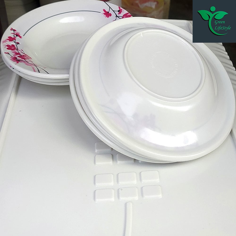 Picture of 6pcs Set Melamine Half Plate Multi Design print (7" Size ) for Home & Office High Quality Melamine. - Multicolor