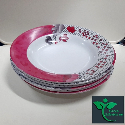 Picture of 2 pcs Set Big Melamine Plate (9" Size  ) for Home & Office High Quality Melamine. - Multicolor 2 pcs