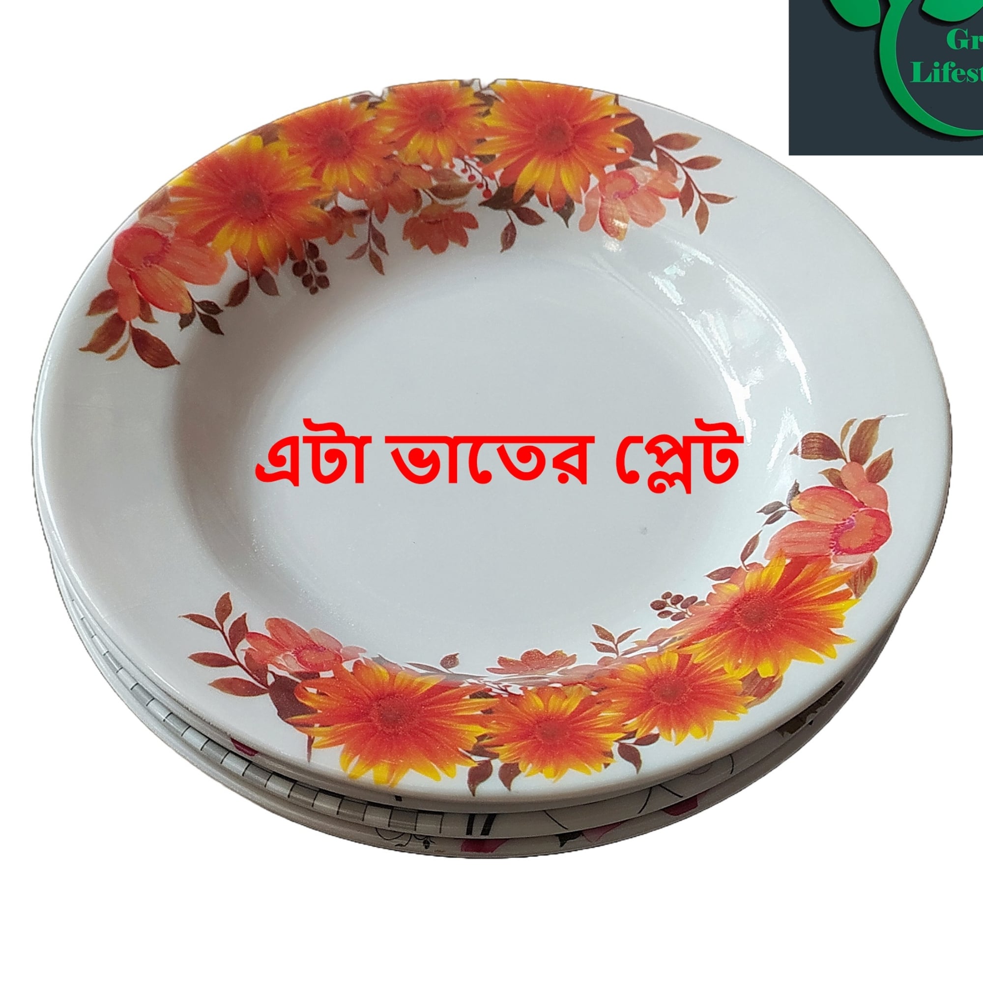Picture of 6 pcs Set Big Melamine Plate (9.5" Size ) for Home & Office High Quality Melamine. - Multicolor