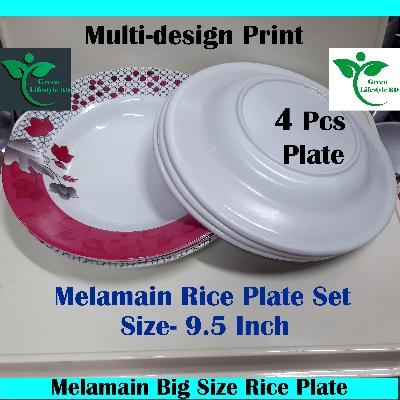 Picture of 4 pcs Set Big Melamine Plate (9.5" Size ) for Home & Office High Quality Melamine. - Multicolor