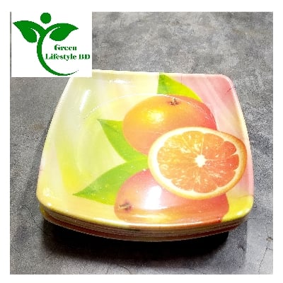 Picture of Melamine Half Plate 6 Pcs Set / Melamine ( Medium Size-6.5 Inch ) plate for Snacks & Breakfast. - Coffee
