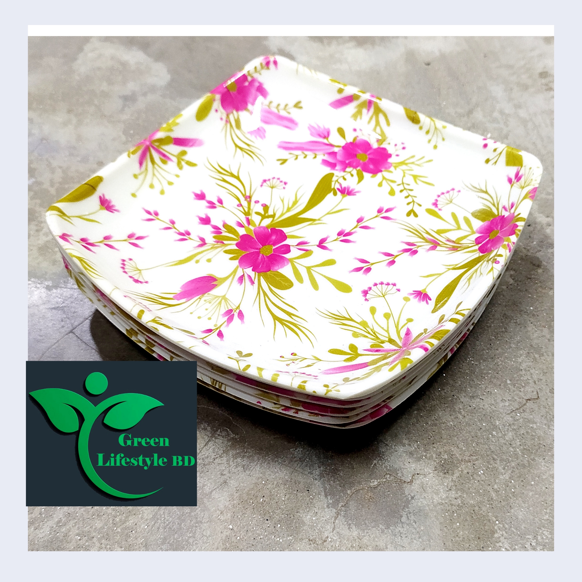 Picture of Melamine Half Plate 6 Pcs Set / Melamine ( Medium Size-6.5 Inch ) plate for Snacks & Breakfast. - Coffee