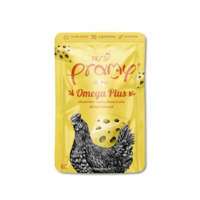 Picture of Pramy OMEGA PLUS Pouch Chicken Meat Topping Cheese in Jelly for All Cats 70gm