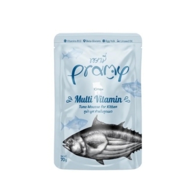 Picture of Pramy MULTIVITAMIN Pouch Cat Food Tuna Mousse for Kitten 70gm