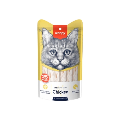 Picture of Wanpy Creamy Cat Treat Cat Food Chicken 25pc Pack 350gm (25×14gm)