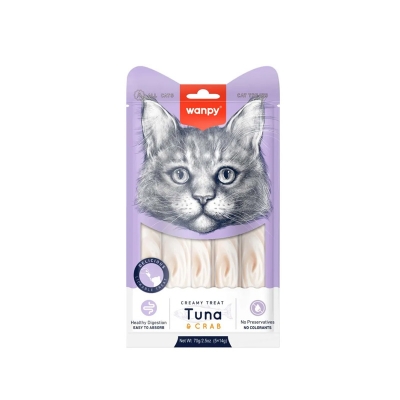 Picture of Wanpy Creamy Cat Treat Tuna & Crab 70gm (5×14gm)