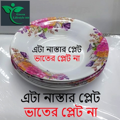 Picture of 6pcs Set Melamine Plate Multi Design print (7" Size ) for Home & Office High Quality Melamine. - Multicolor