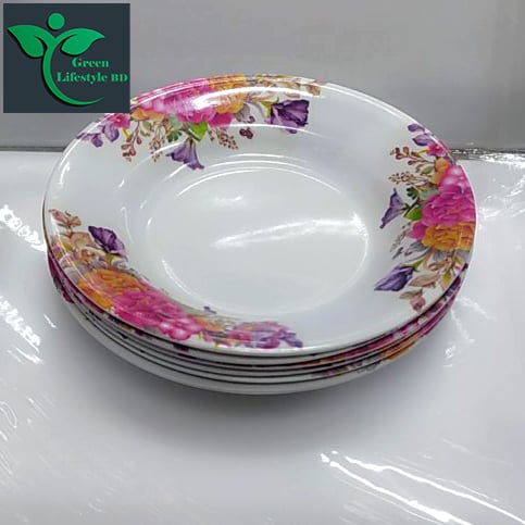 Picture of 6pcs Set Melamine Plate Multi Design print (7" Size ) for Home & Office High Quality Melamine. - Multicolor