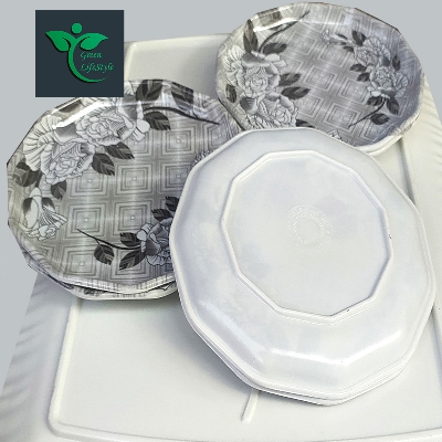 Picture of 6pcs Set Melamine Half Plate (7" / 5" Size ) Multi Design Print for Home & Office High Quality Melamine.
