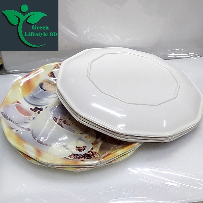 Picture of 6pcs Set Melamine Half Plate (7" / 5" Size ) Multi Design Print for Home & Office High Quality Melamine.