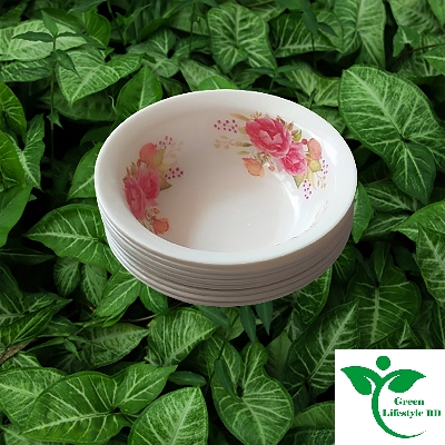 Picture of Melamine Soup Bowl/Bati 6 Pcs Set 5.8" Round Multi Design Print (Hard Melamine) - White