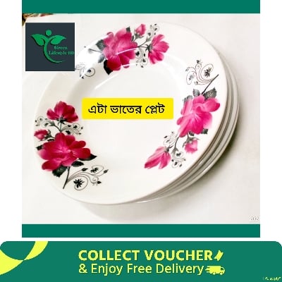 Picture of 6 pcs Set Big Size Melamine Plate (9.5" Size ) for Home & Office High Quality Melamine. - Multicolor