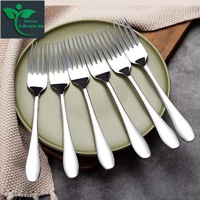 Picture of Stainless Steel 6pcs fork spoon for any occasion food and desserts (15cm/6 inch). - Silver