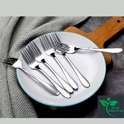 Picture of Stainless Steel 6pcs fork spoon for any occasion food and desserts (15cm/6 inch). - Silver