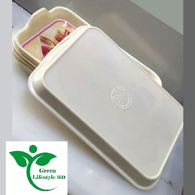 Picture of Melamine Tray 6 pcs set medium size length 7.5 wide 5 inches for kitchen and dining multi-design print. - Multicolor