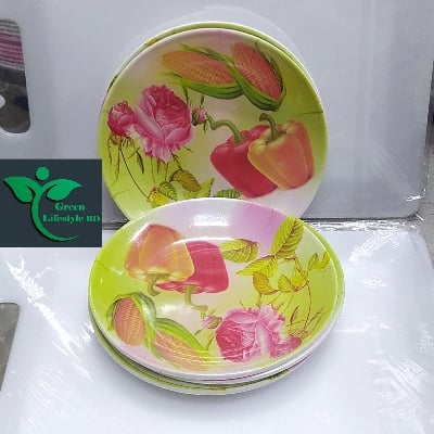Picture of Melamine Plate 6 Pieces Set (Size 7 inch) Serve Snacks And Breakfast In Style For Dining Essentials - Multicolor
