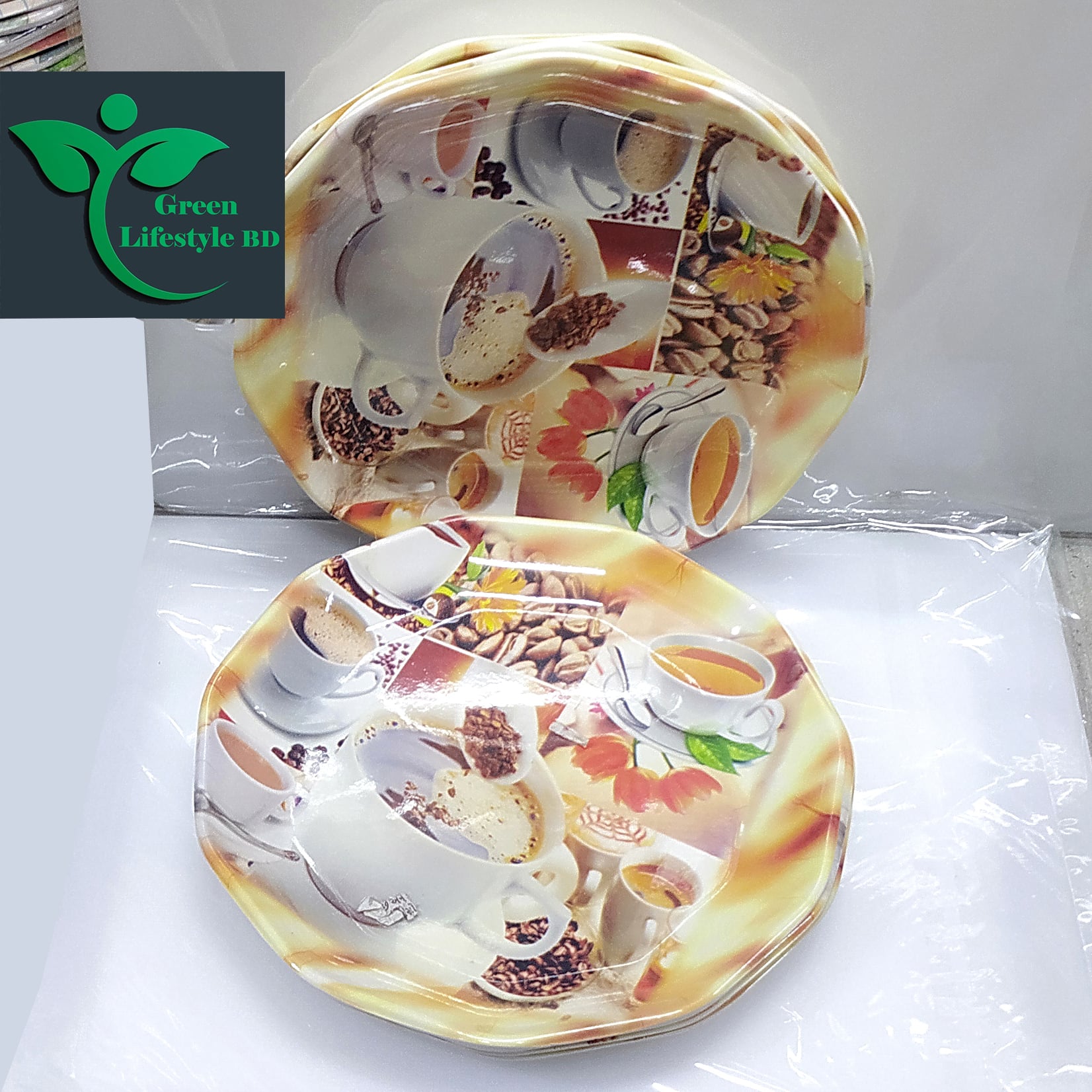 Picture of Melamine Coffee Plate 6 pcs (Medium Size 7 inch) - Serve Snacks And Beverages In Style With This Set Of Medium-Size Melamine Plate.
